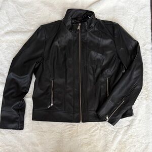 DKNY Women's Black Faux Leather Jacket